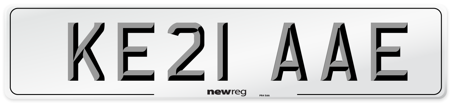 KE21 AAE Number Plate from New Reg
